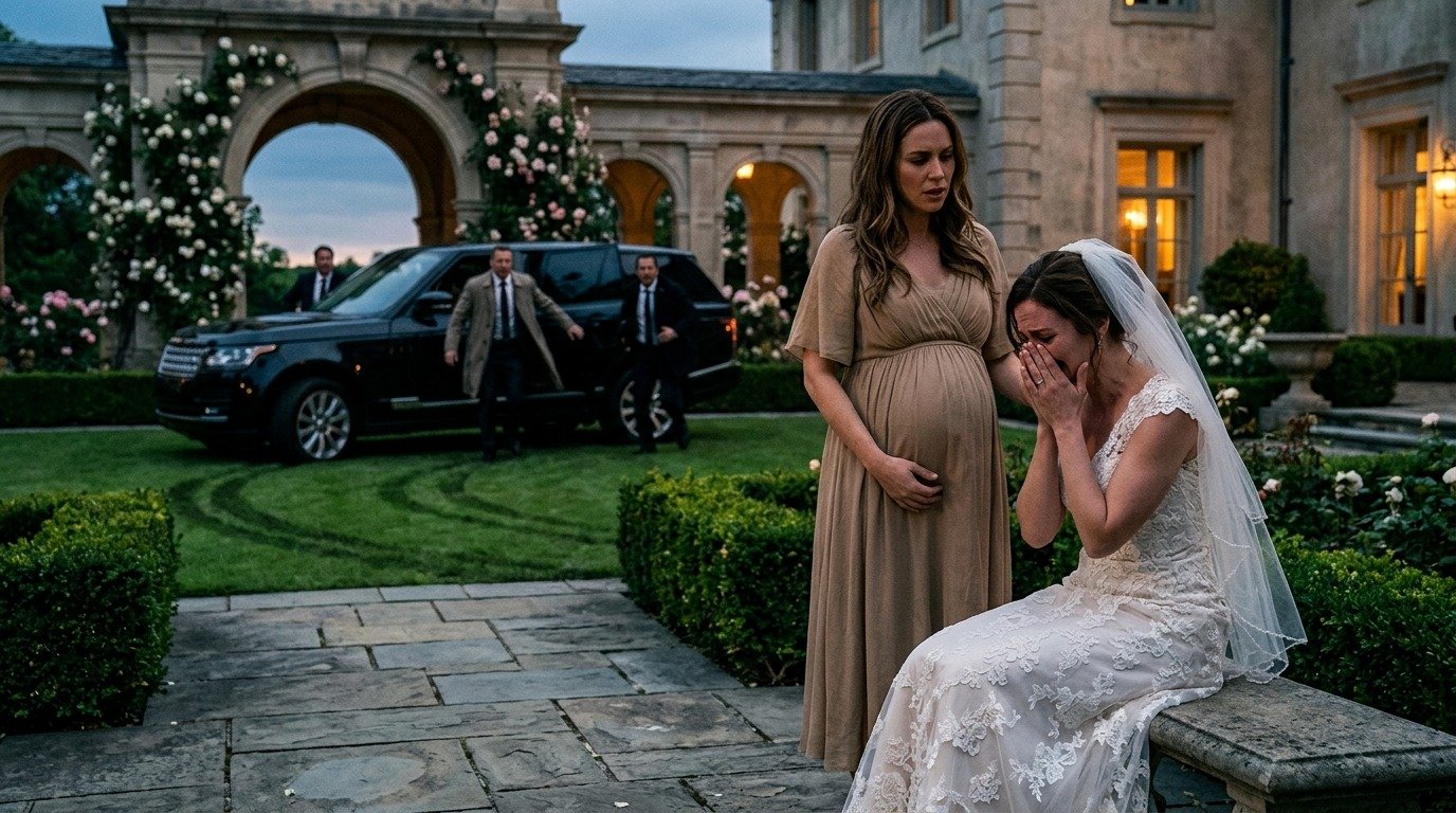 garden-wedding-interrupted-woman-in-red-dna-test