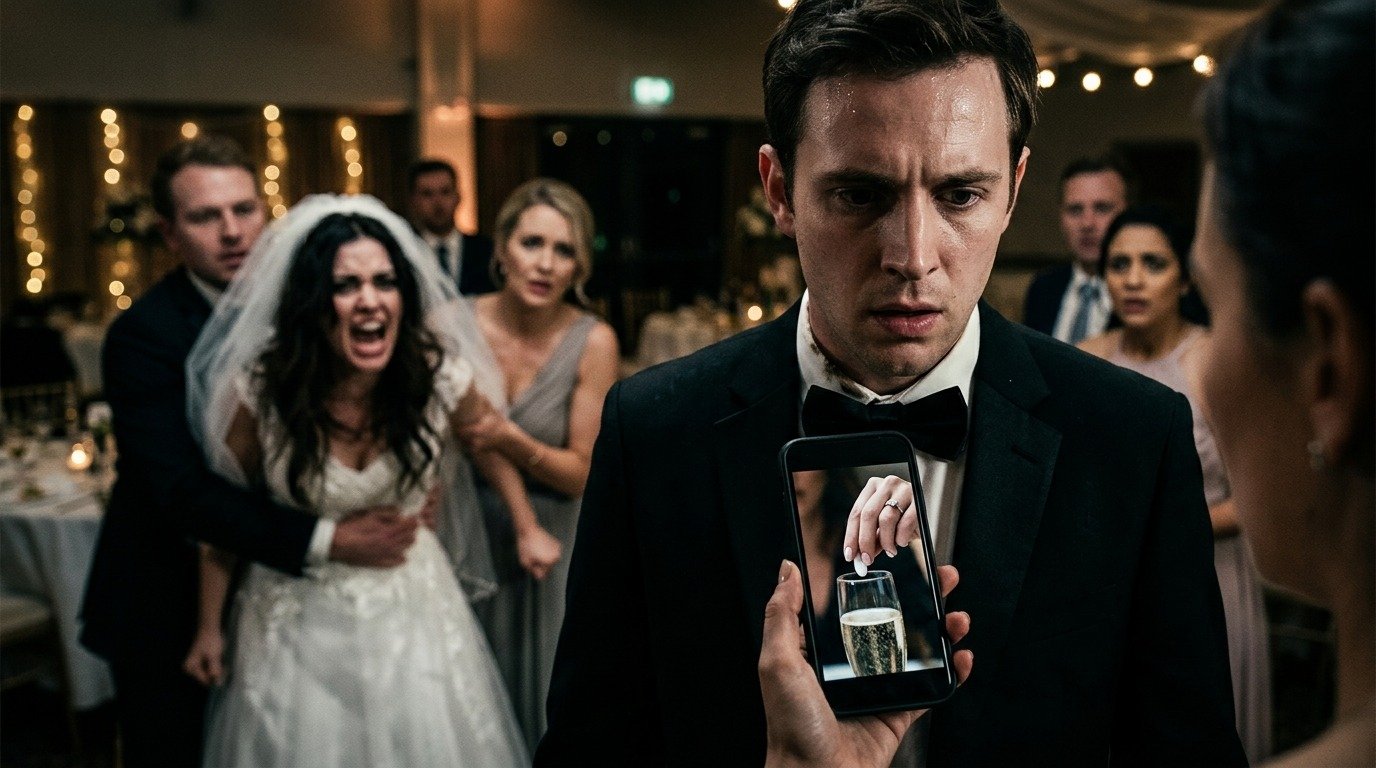 bride-poisons-groom-champagne-wedding-video-proof