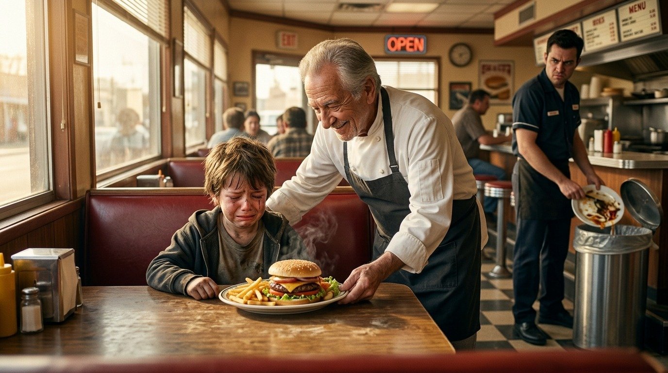 diner-manager-throws-food-trash-boy-returns-billionaire-limo